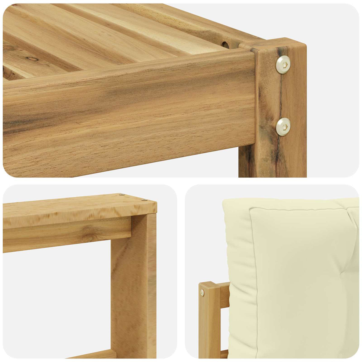Set vanjskih sofa 5 kom. Bijela i krem Poliester