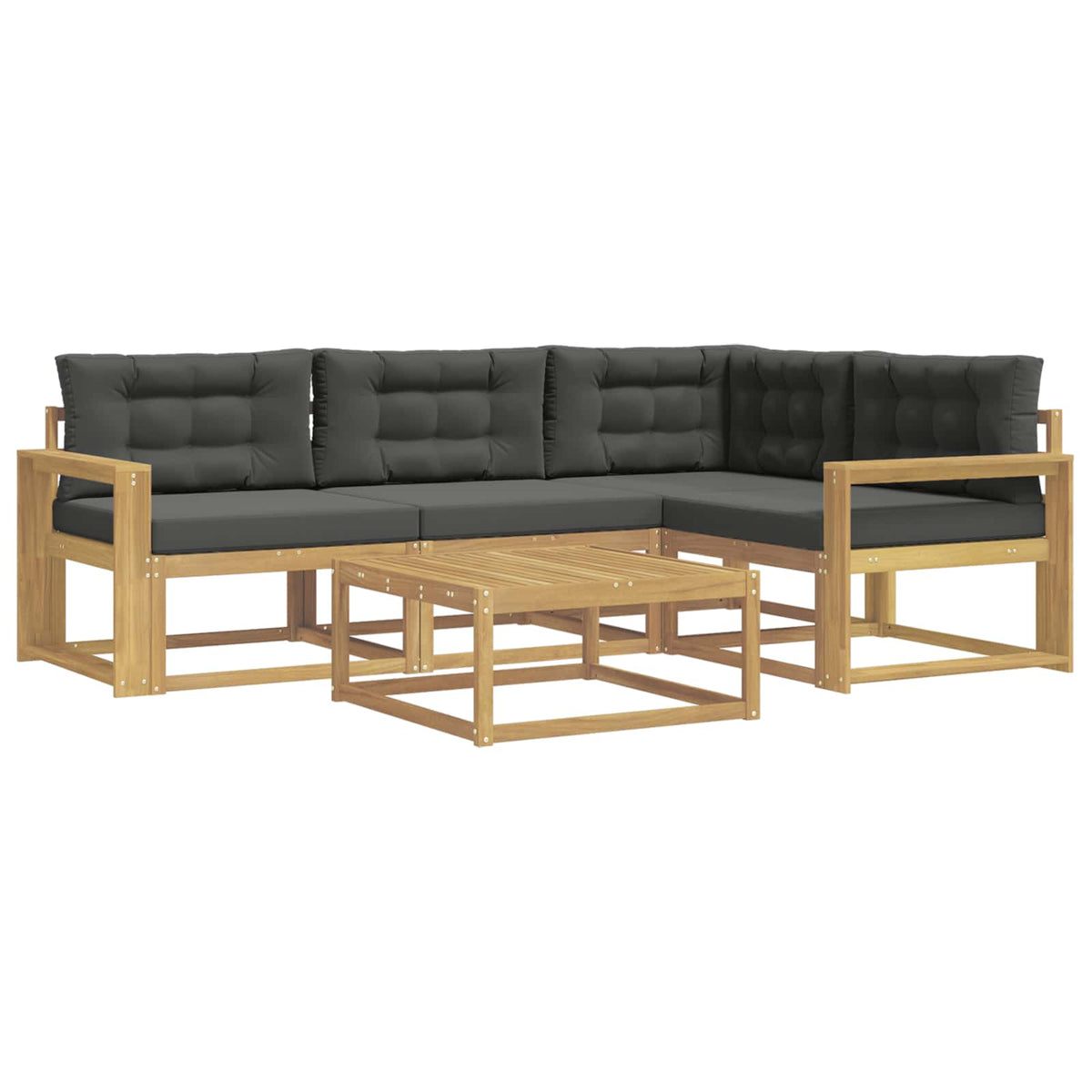 Set vanjskih sofa 5 kom. Bijela i antracit Poliester