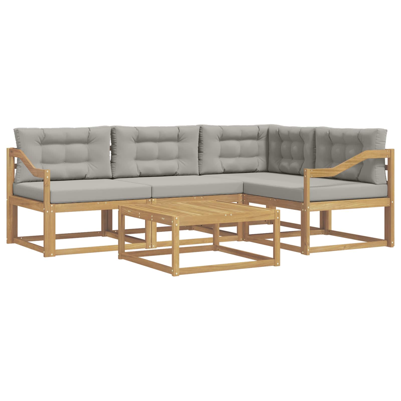 Set vanjskih sofa 5 pcs Bijela i svjetlosiva 79 x 79 x 37 cm