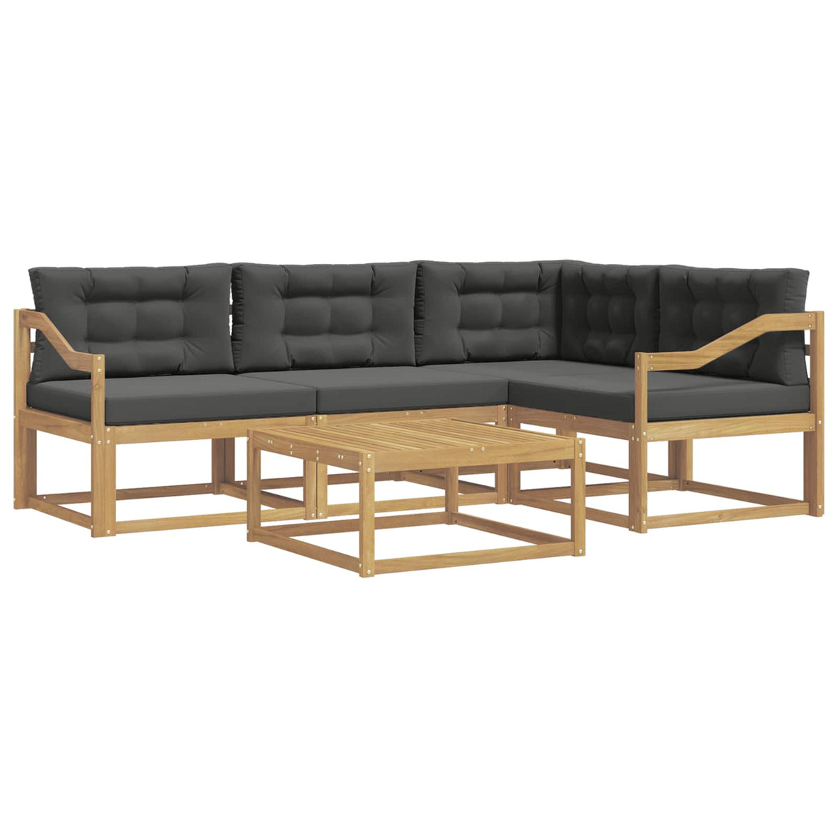 Set vanjskih sofa 5 kom. Bijela i antracit Poliester