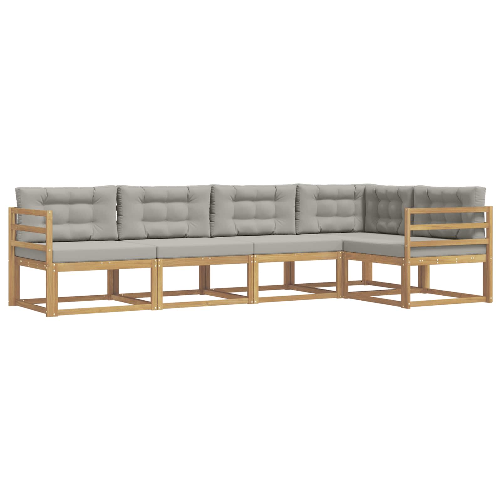 Set vanjskih sofa 4 pcs Bijela i svjetlosiva Poliester