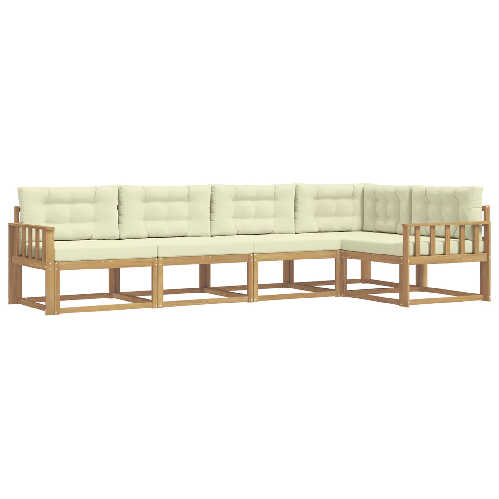 Set vanjskih sofa s jastukom 4 pcs Bijela i krem Poliester