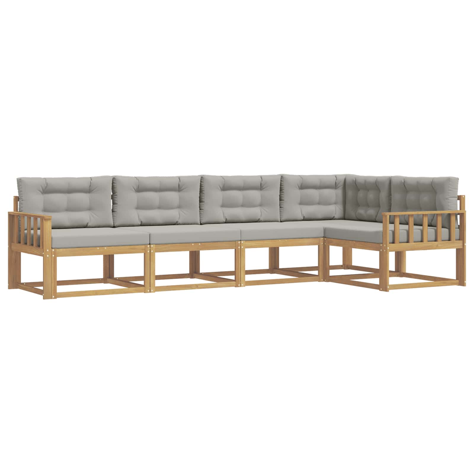 Set vanjskih sofa 4 pcs Bijela i svjetlosiva Poliester