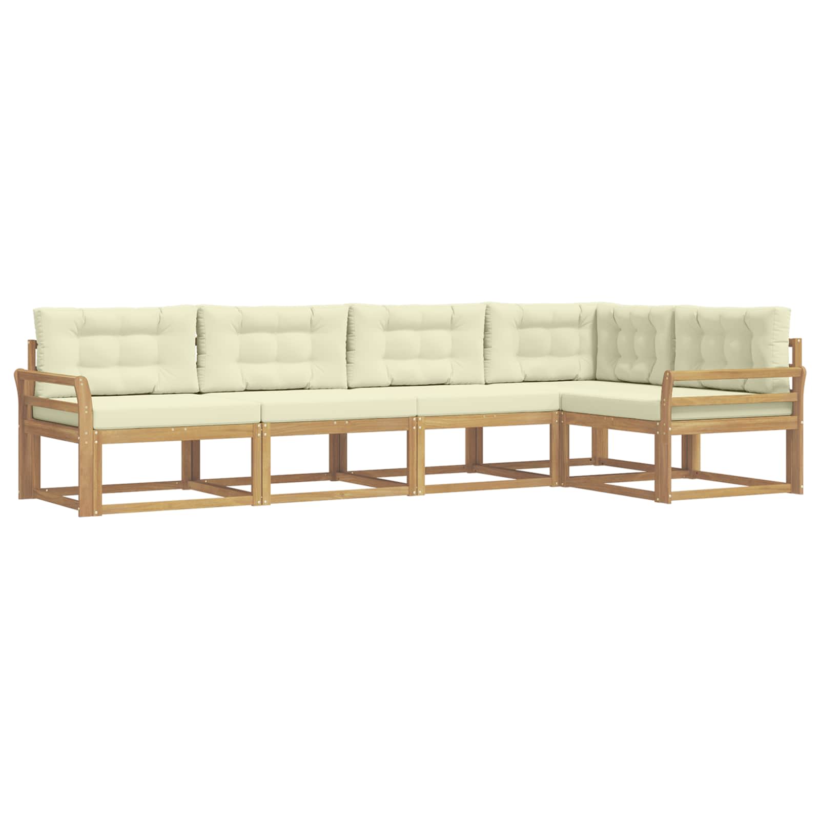 Set vanjskih sofa s jastukom 4 pcs Bijela i krem Poliester