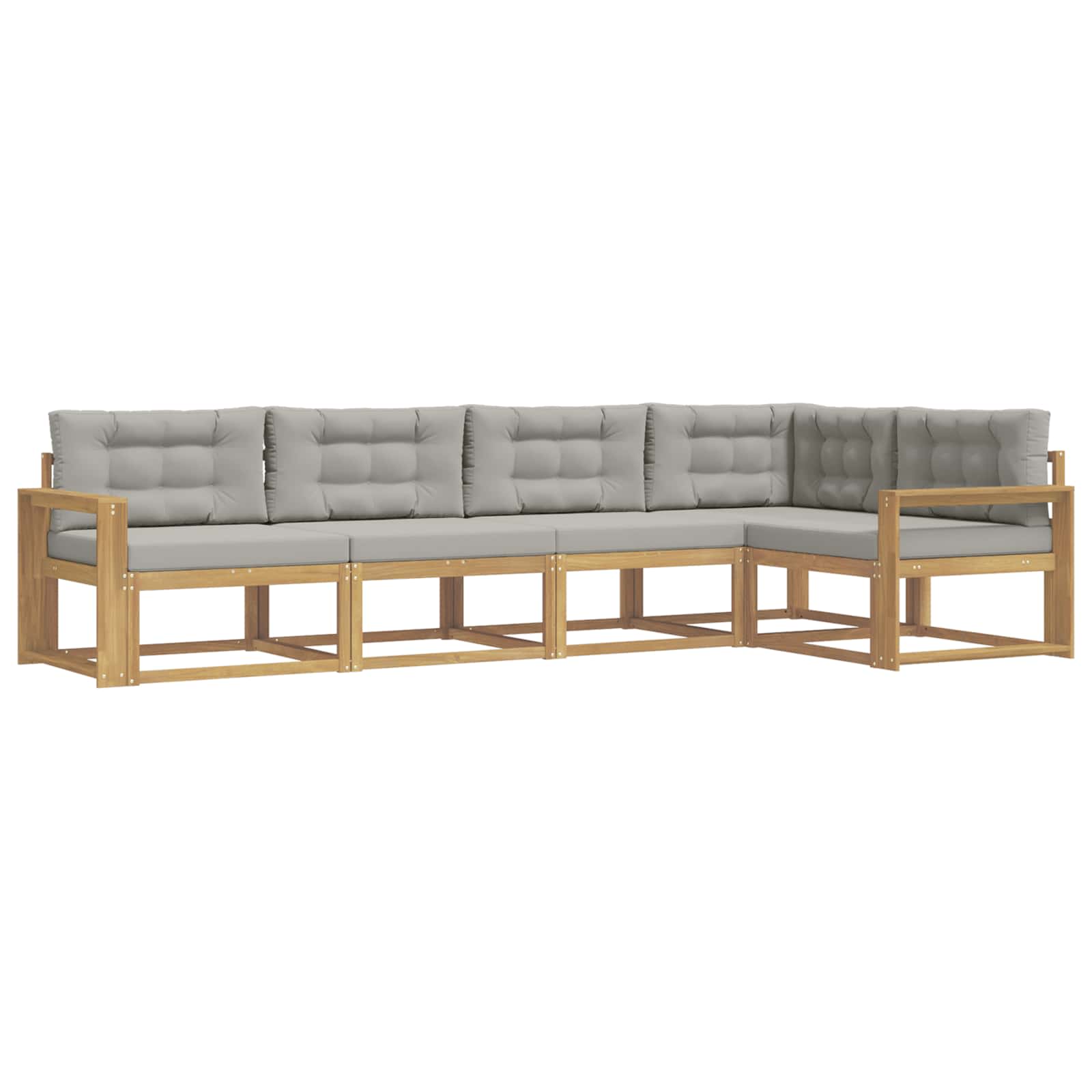 Set vanjskih sofa 4 pcs Bijela i svjetlosiva Poliester
