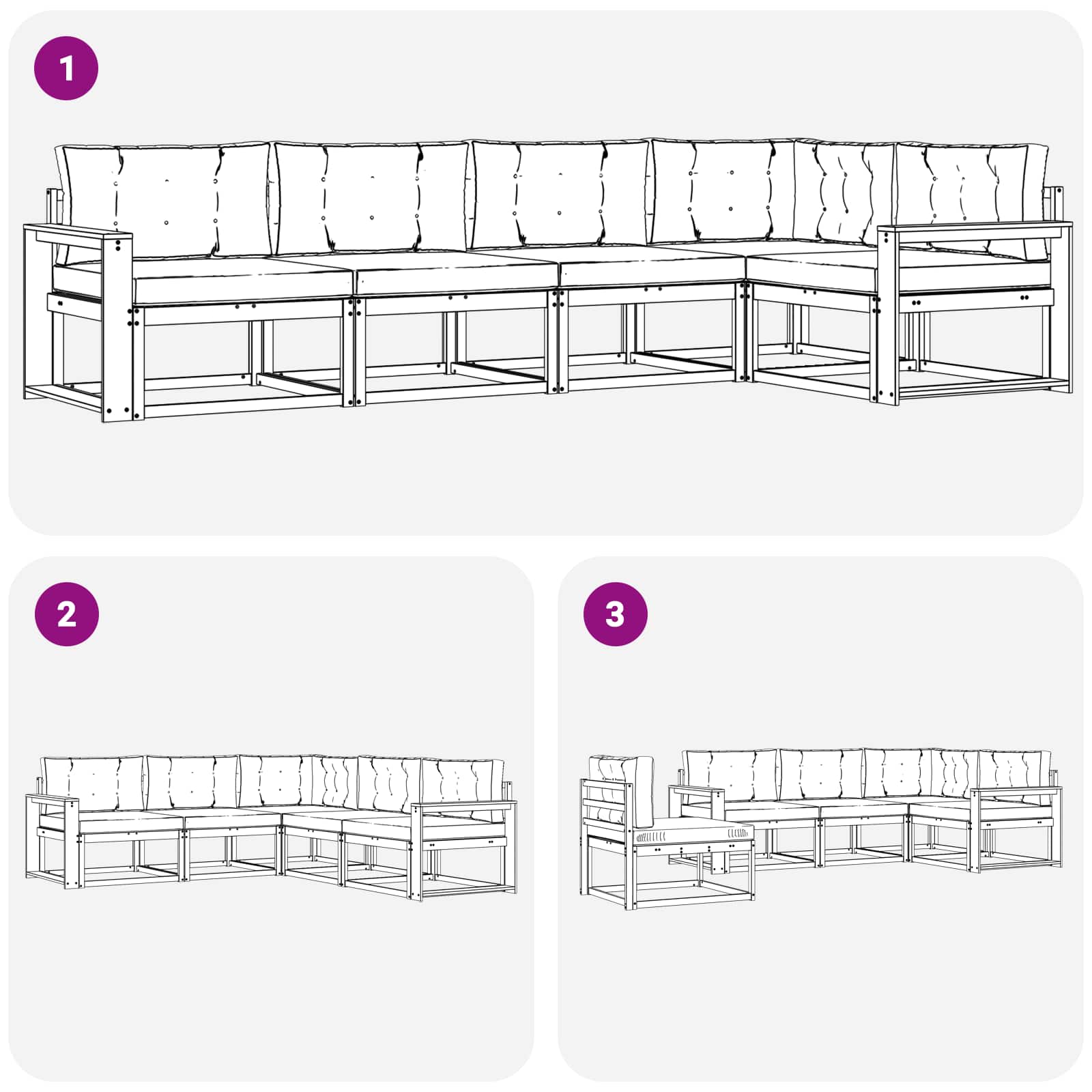 Set vanjskih sofa s jastukom 4 pcs Bijela i bež Poliester