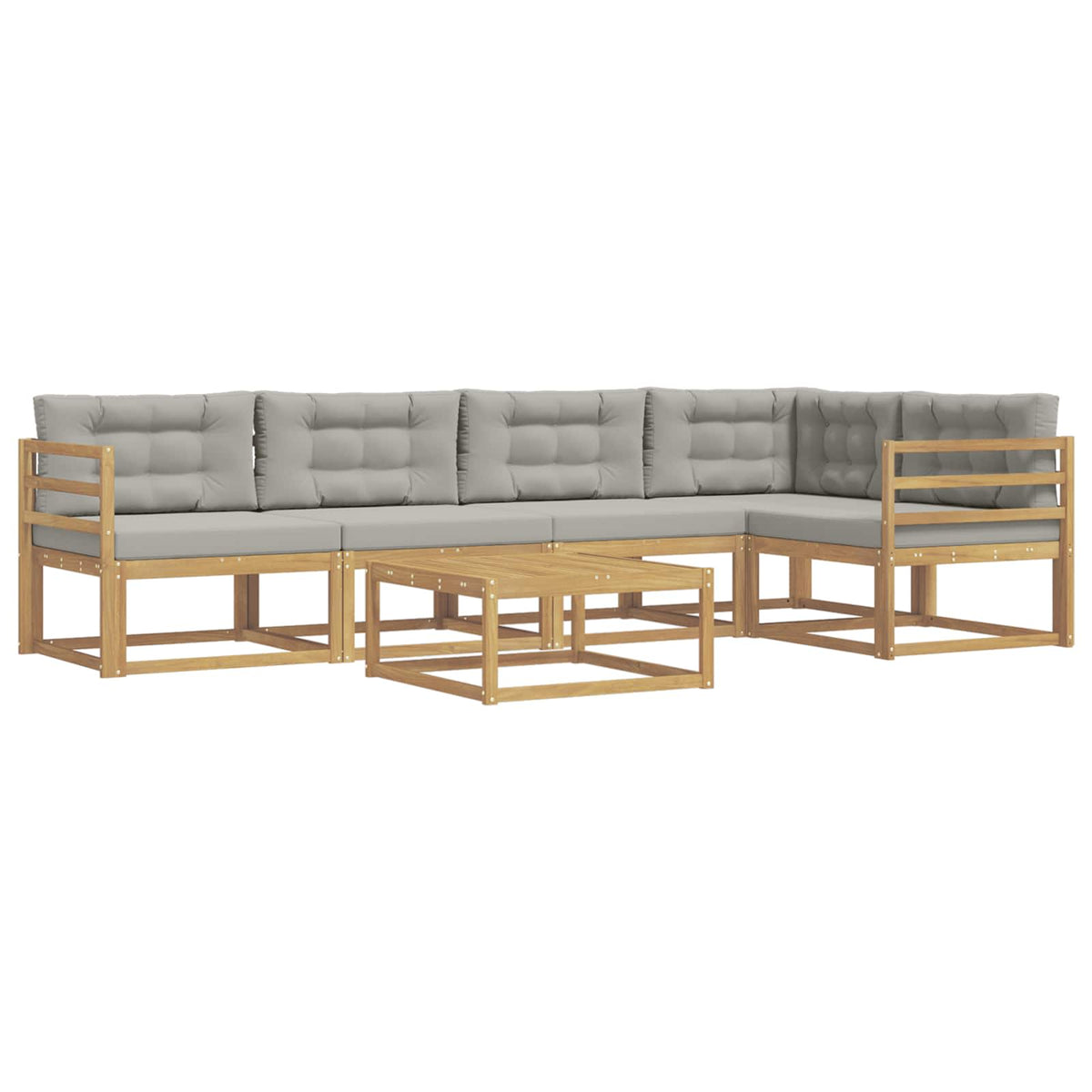 Set vanjskih sofa 6 kom. Bijela i svjetlosiva Poliester