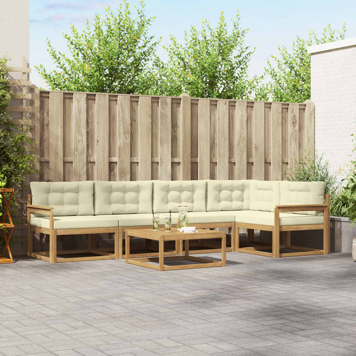 Set vanjskih sofa 6 kom. Smeđa 79 x 79 x 37 cm