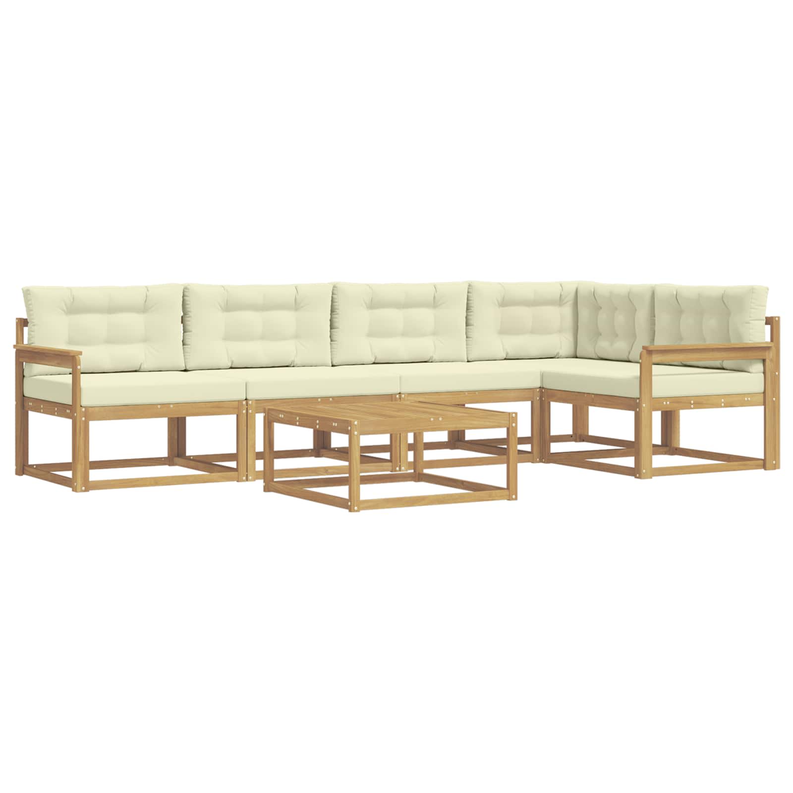Set vanjskih sofa 6 pcs Bijela i krem 79 x 79 x 37 cm Poliester