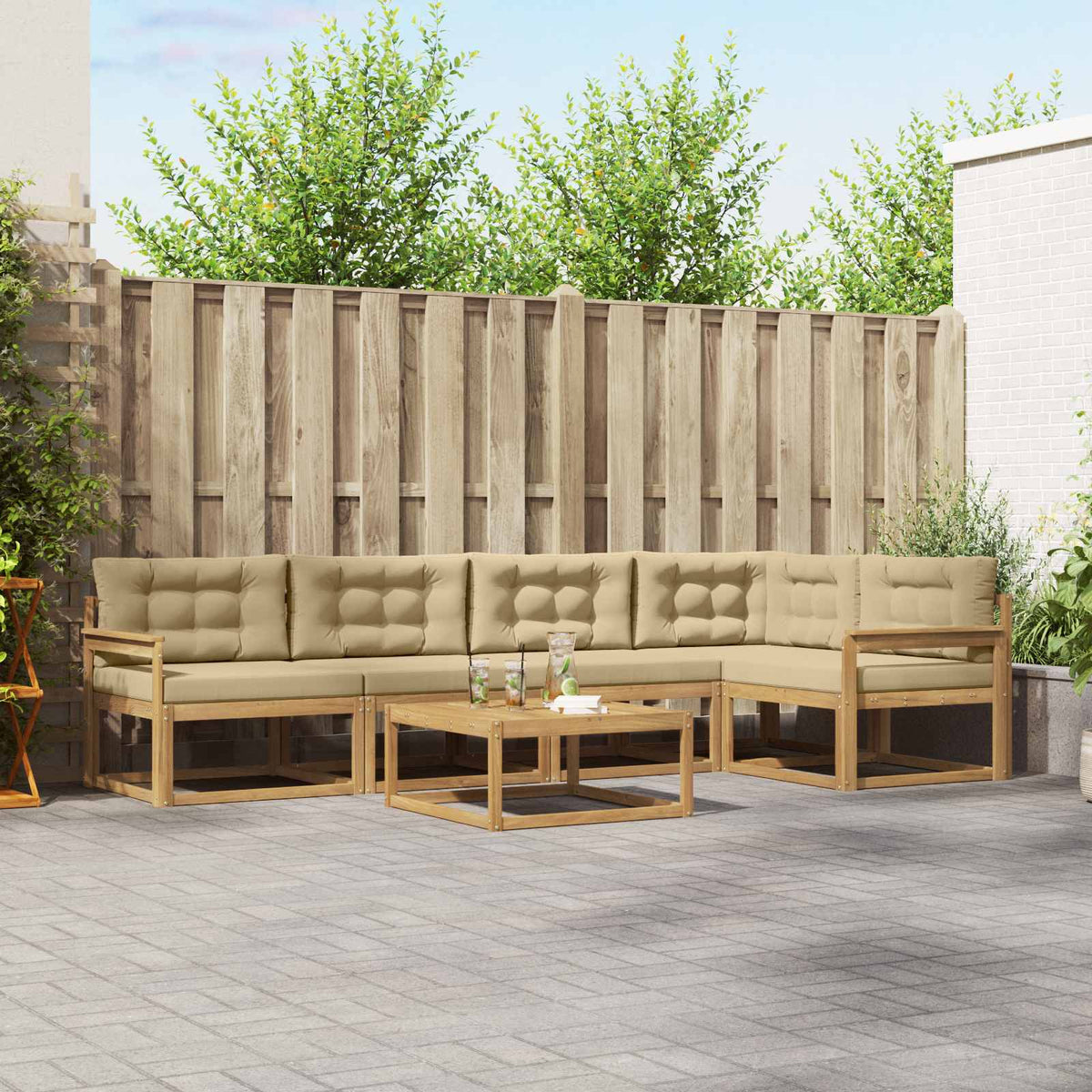 Set vanjskih sofa 6 kom. Smeđa 79 x 79 x 37 cm