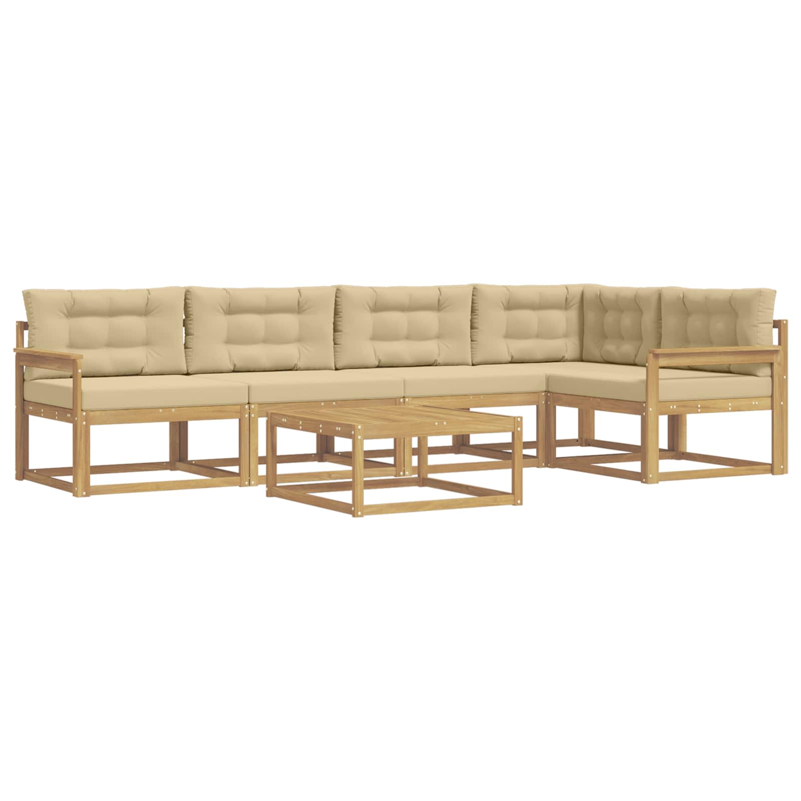 Set vanjskih sofa 6 pcs Bijela i bež 79 x 79 x 37 cm Poliester