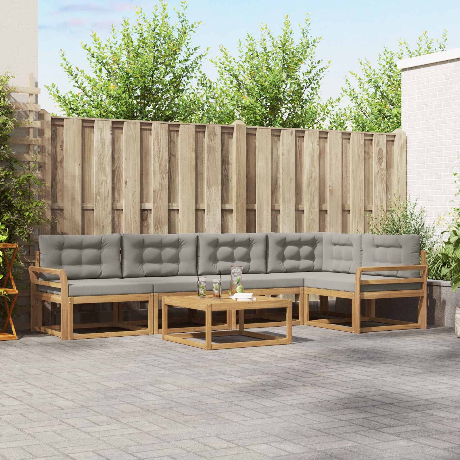 Set vanjskih sofa 6 pcs Bijela i svjetlosiva 79 x 79 x 37 cm