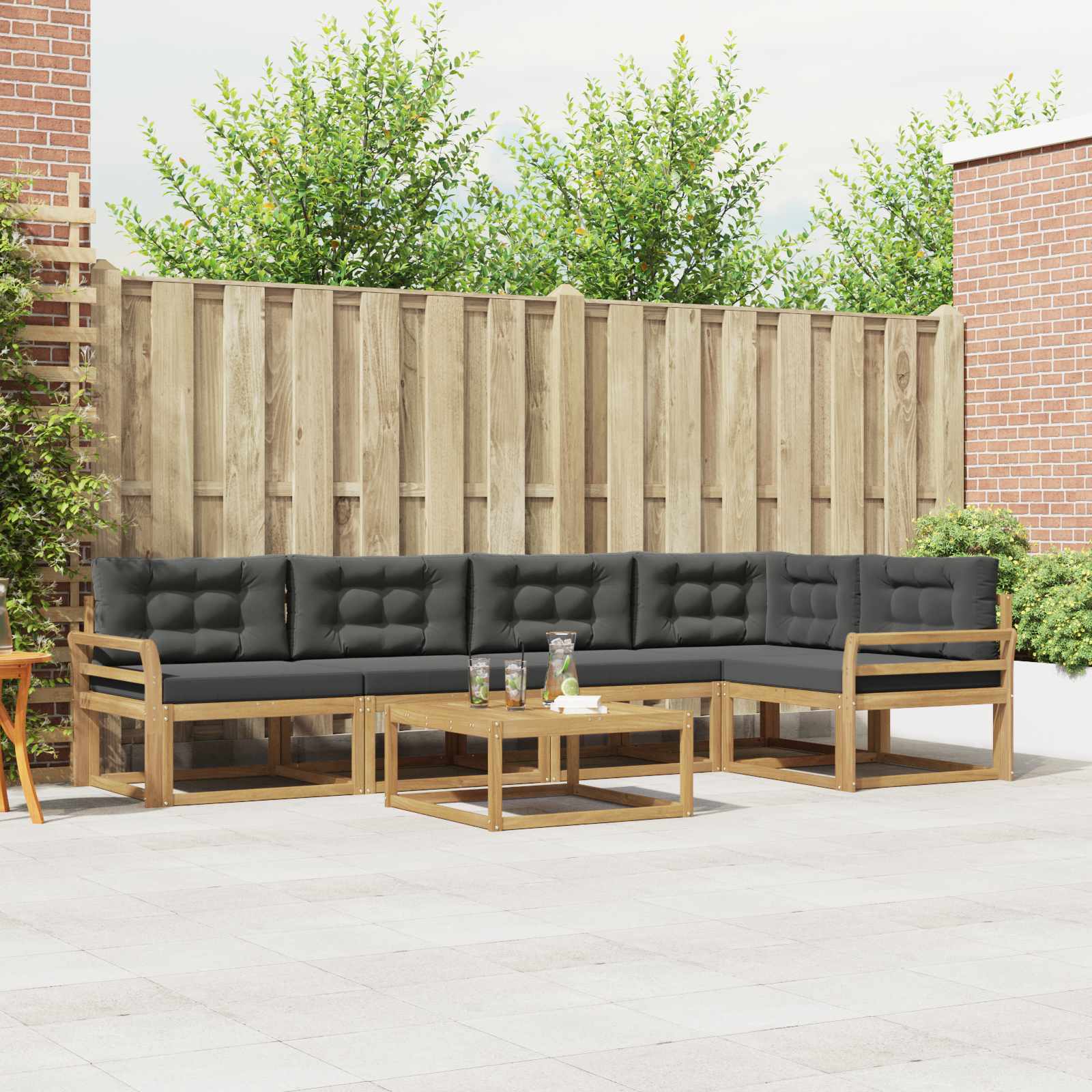 Set vanjskih sofa 6 kom. Bijela i antracit Poliester