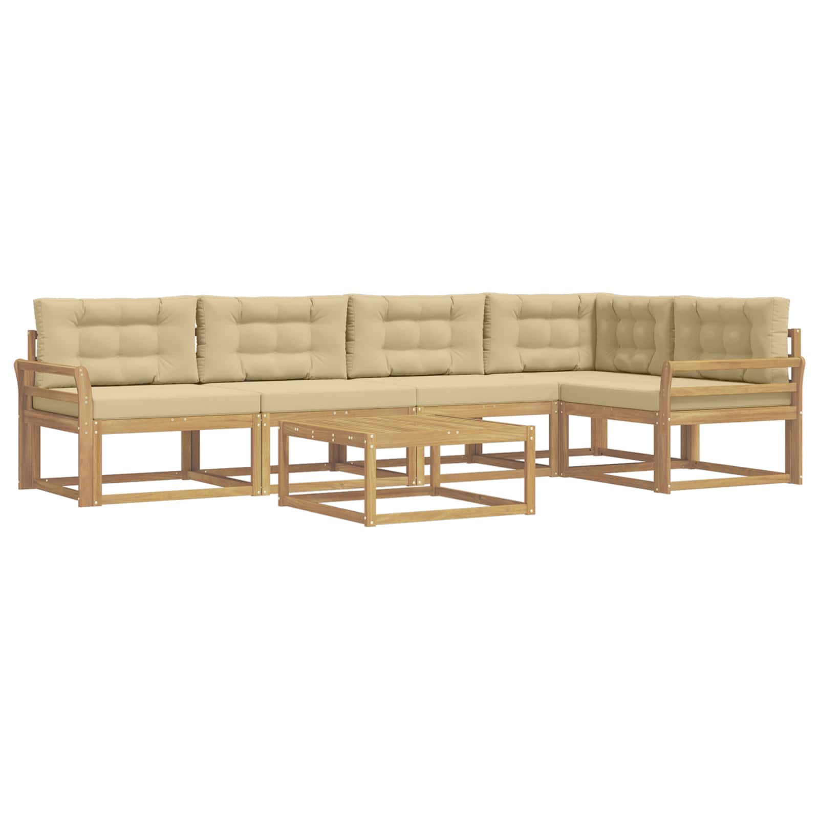Set vanjskih sofa 6 pcs Bijela i bež 79 x 79 x 37 cm Poliester