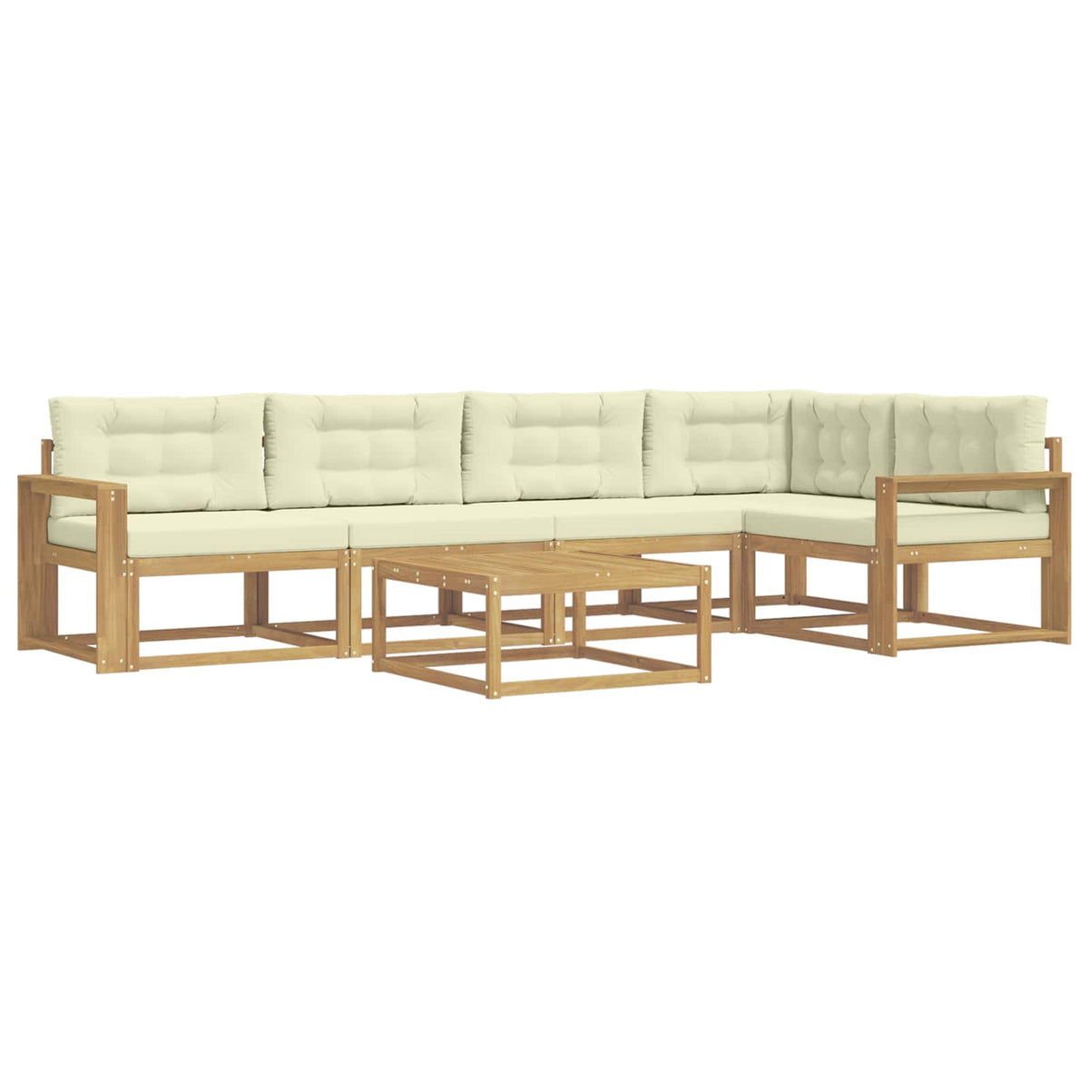 Set vanjskih sofa 6 kom. Bijela i krem Poliester