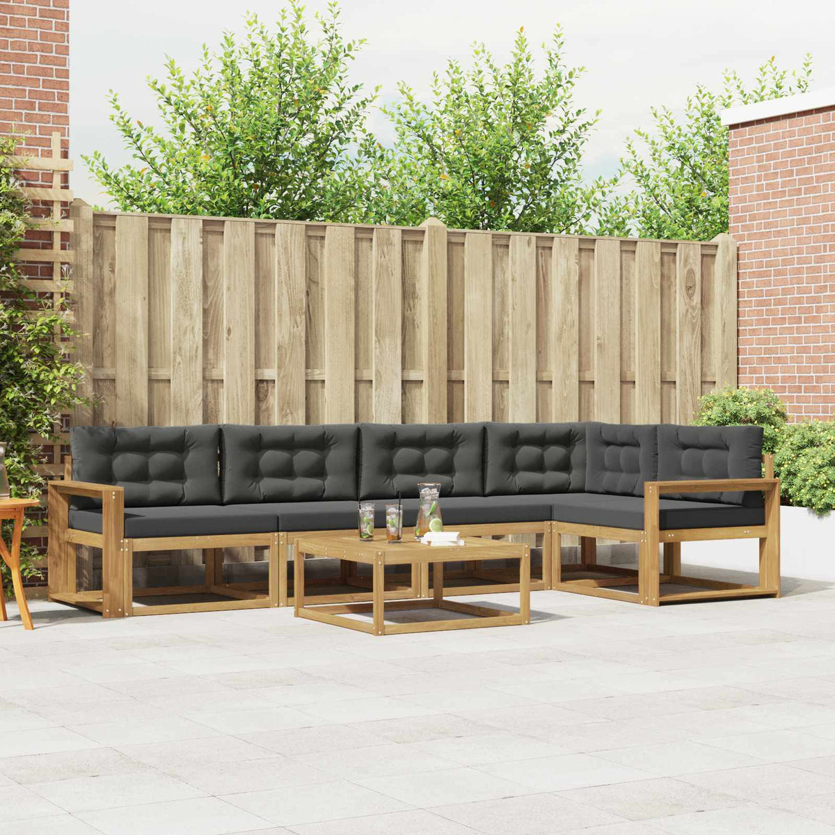 Set vanjskih sofa 6 kom. Smeđa 79 x 79 x 37 cm