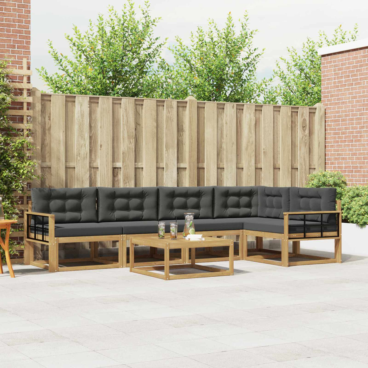 Set vanjskih sofa 6 kom. Smeđa 79 x 79 x 37 cm
