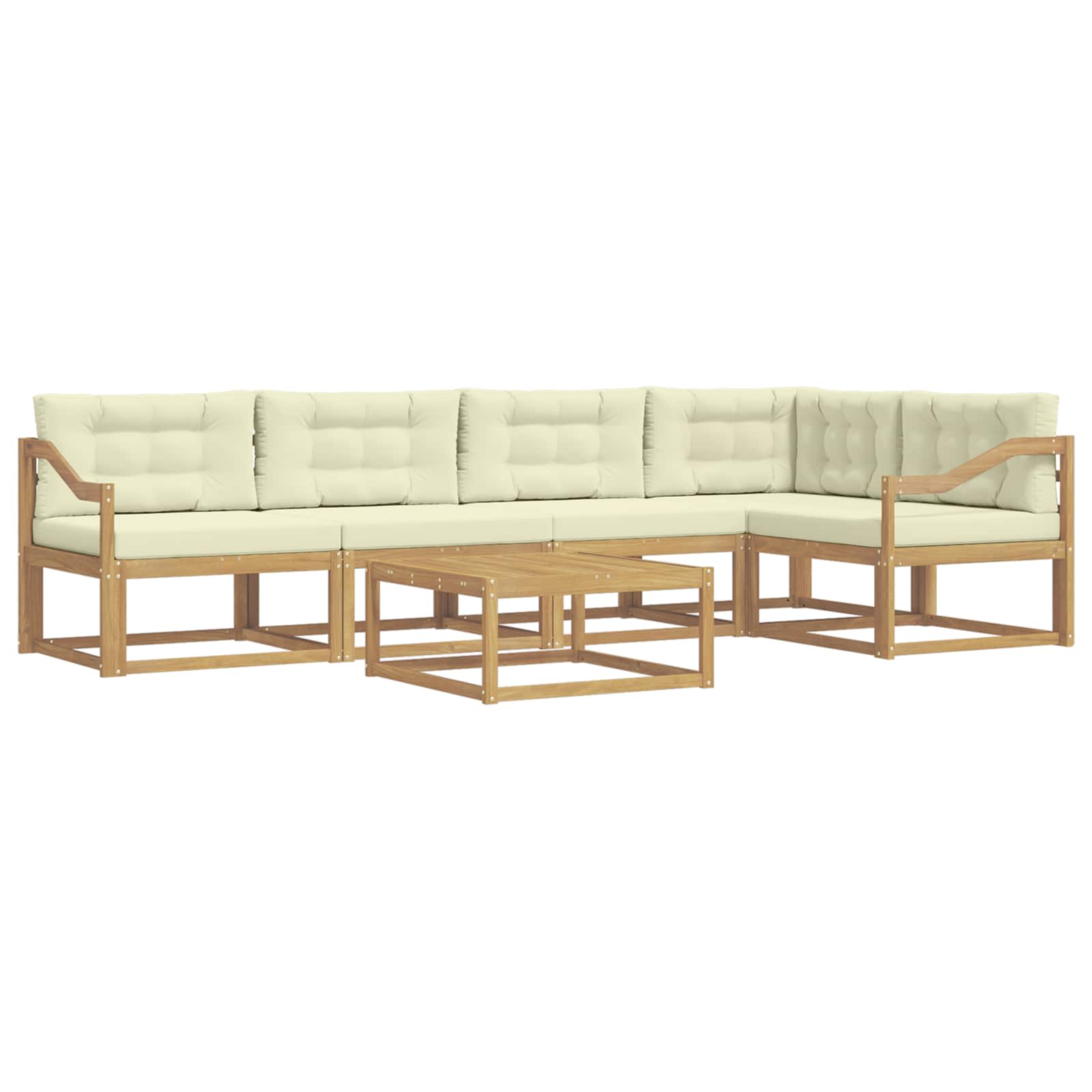 Set vanjskih sofa 6 pcs Bijela i krem 79 x 79 x 37 cm Poliester