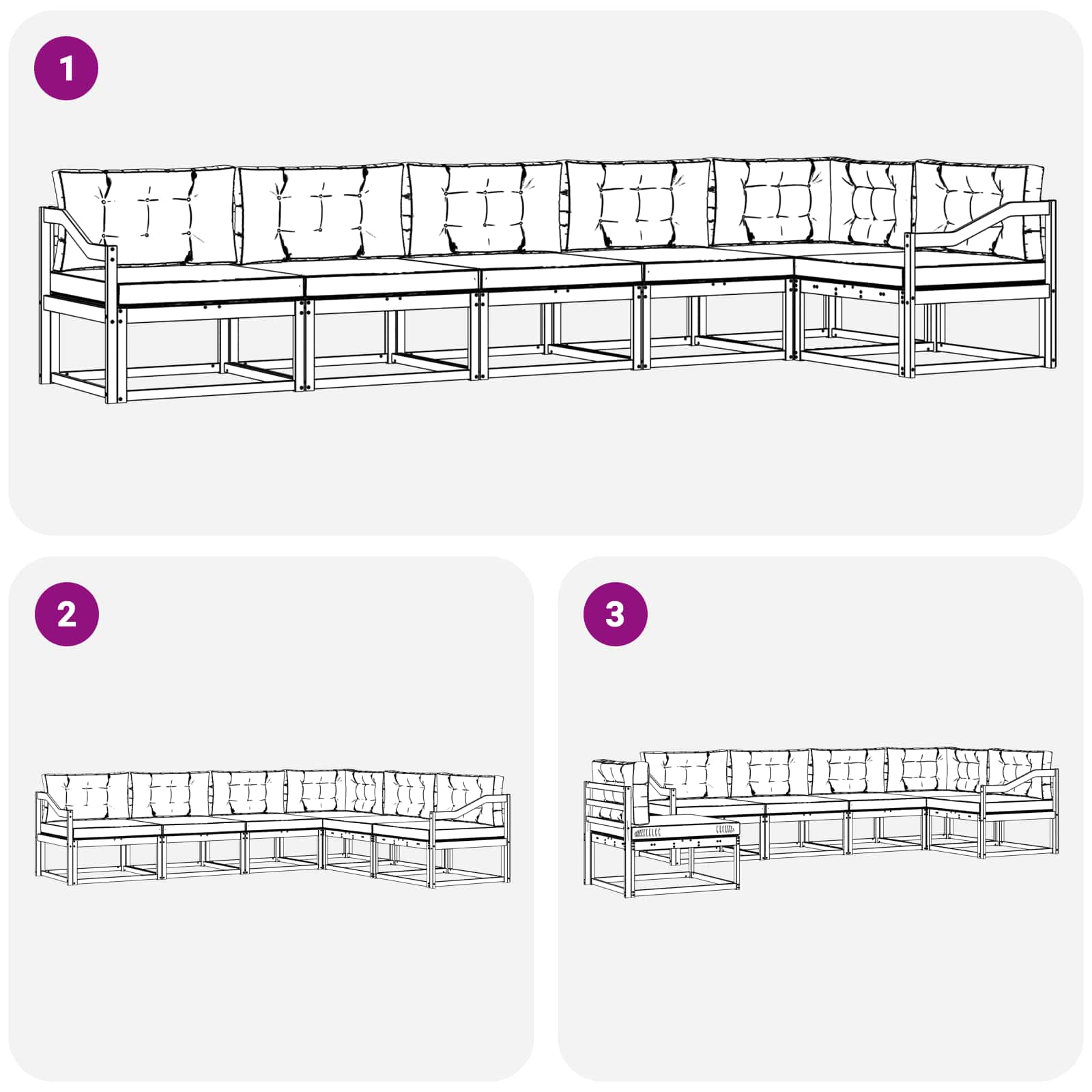 Set vanjskih sofa s jastukom 4 pcs Bijela i krem Poliester