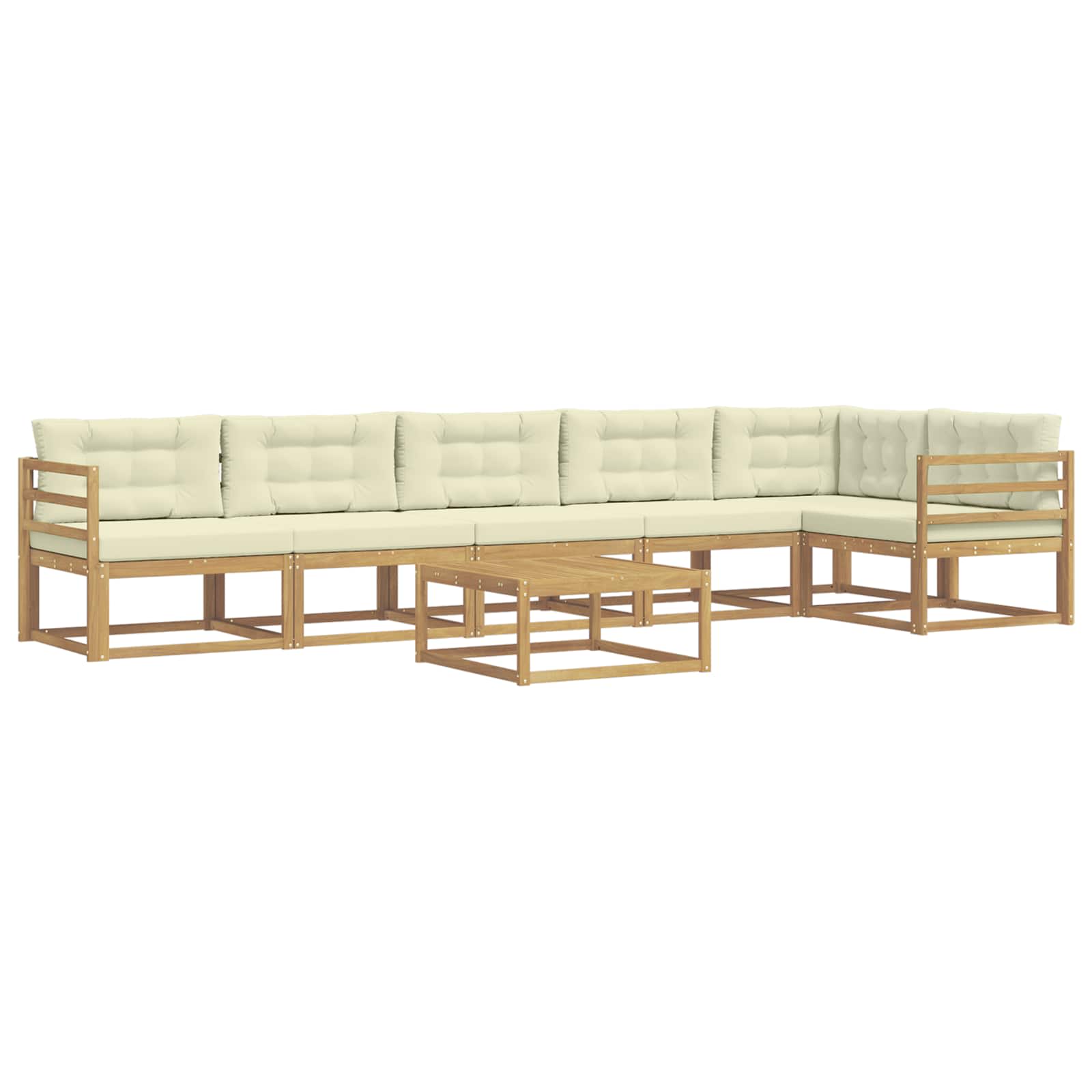 Set vanjskih sofa 7 pcs Bijela i krem 79 x 79 x 37 cm Poliester