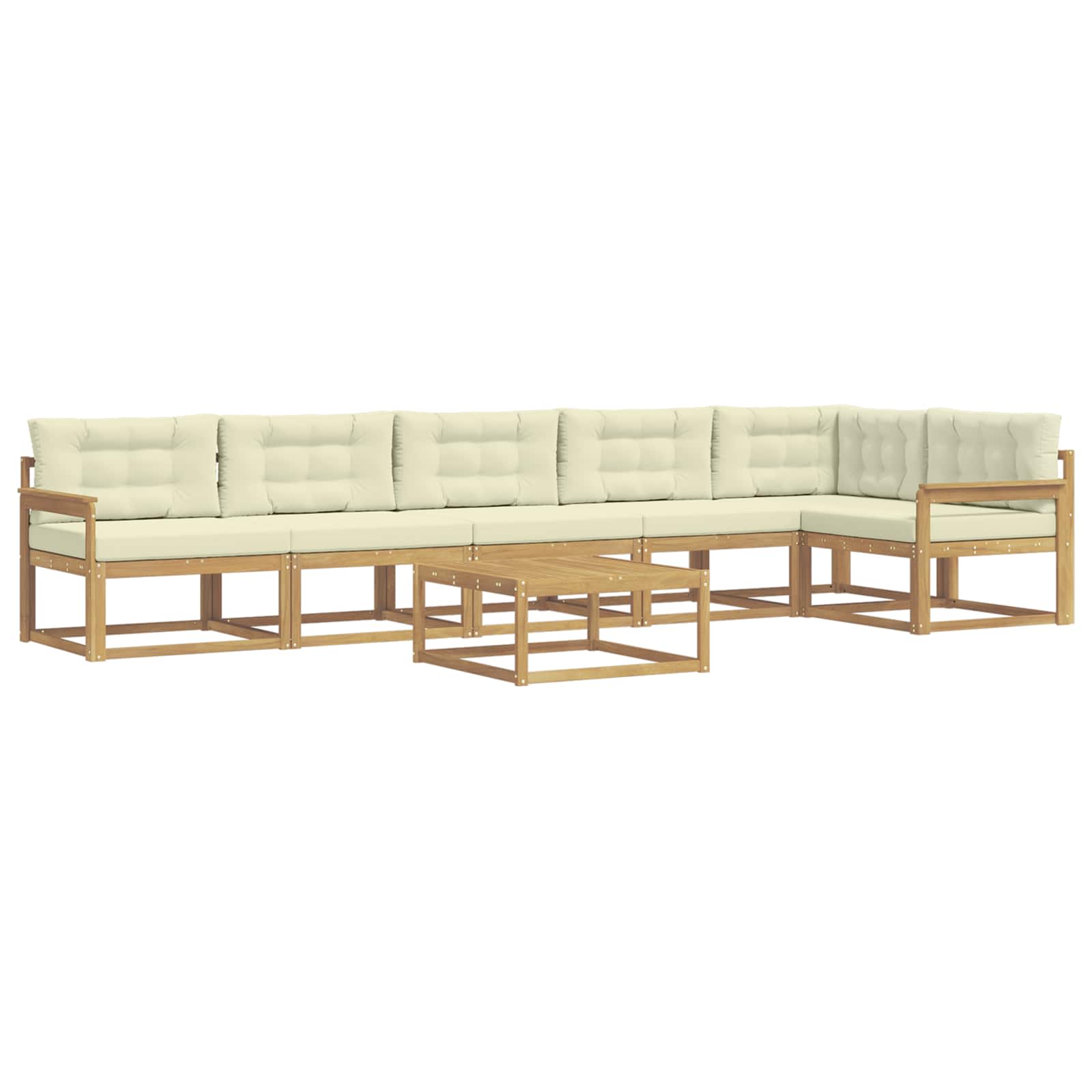 Set vanjskih sofa 7 pcs Bijela i krem 79 x 79 x 37 cm Poliester