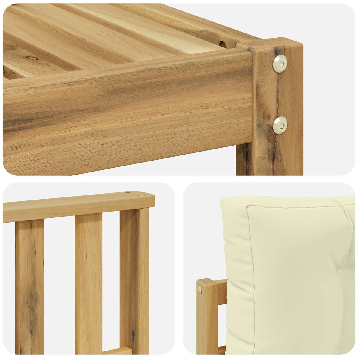 Set vanjskih sofa 7 kom. Bijela i krem Poliester
