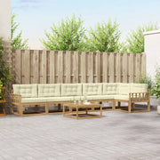 Set vanjskih sofa 7 kom. Bijela i krem Poliester