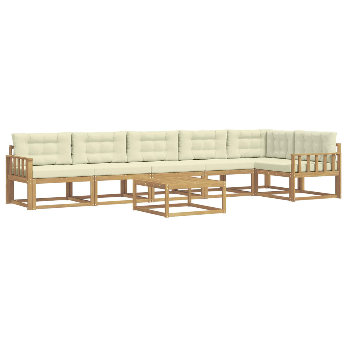 Set vanjskih sofa 7 kom. Bijela i krem Poliester