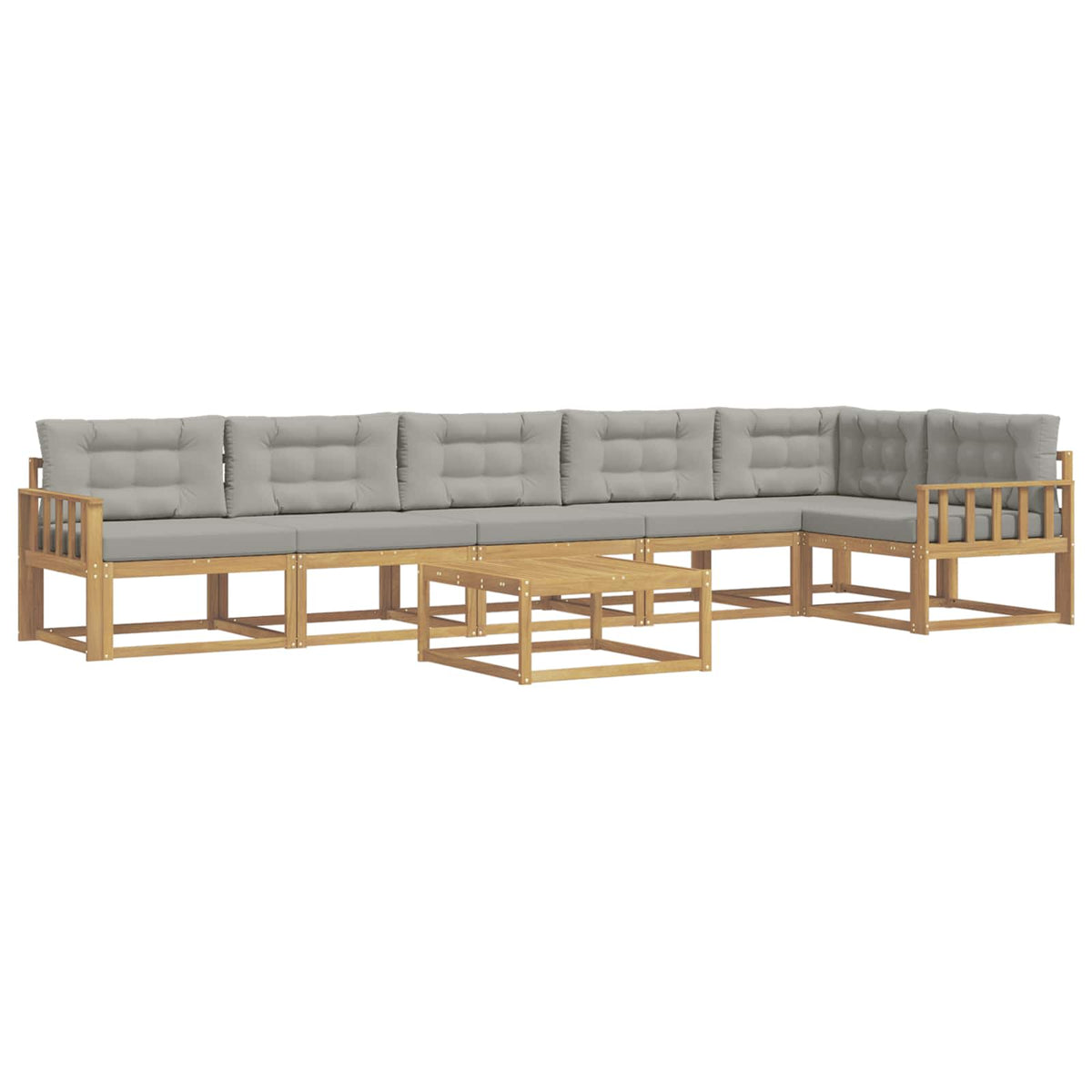 Set vanjskih sofa 7 kom. Bijela i svjetlosiva Poliester
