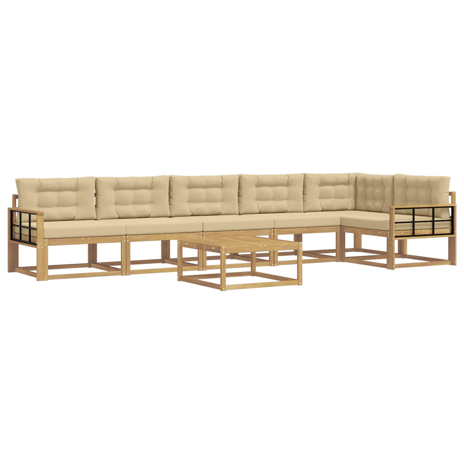 Set vanjskih sofa 7 pcs Bijela i bež 79 x 79 x 37 cm Poliester