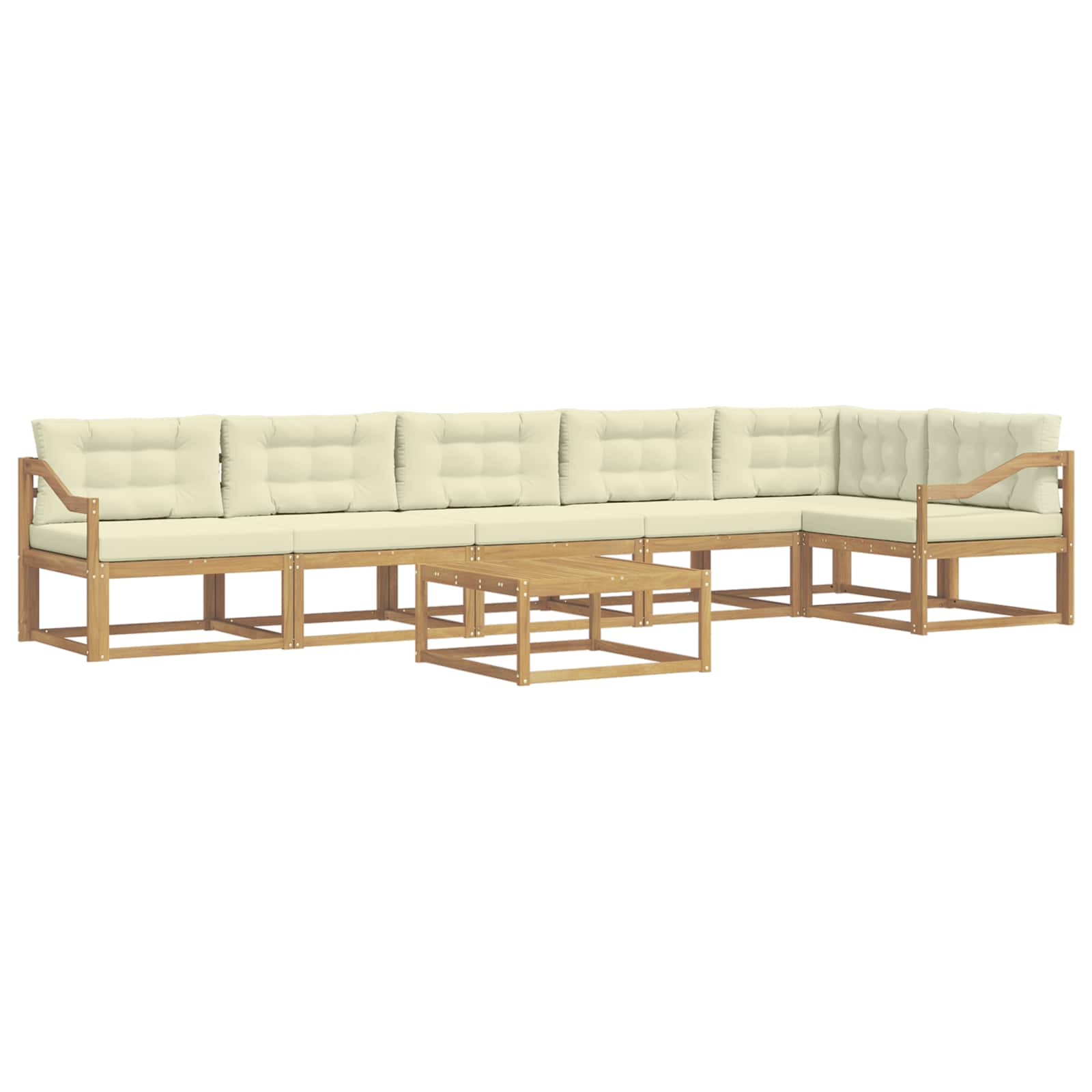 Set vanjskih sofa 7 pcs Bijela i krem 79 x 79 x 37 cm Poliester