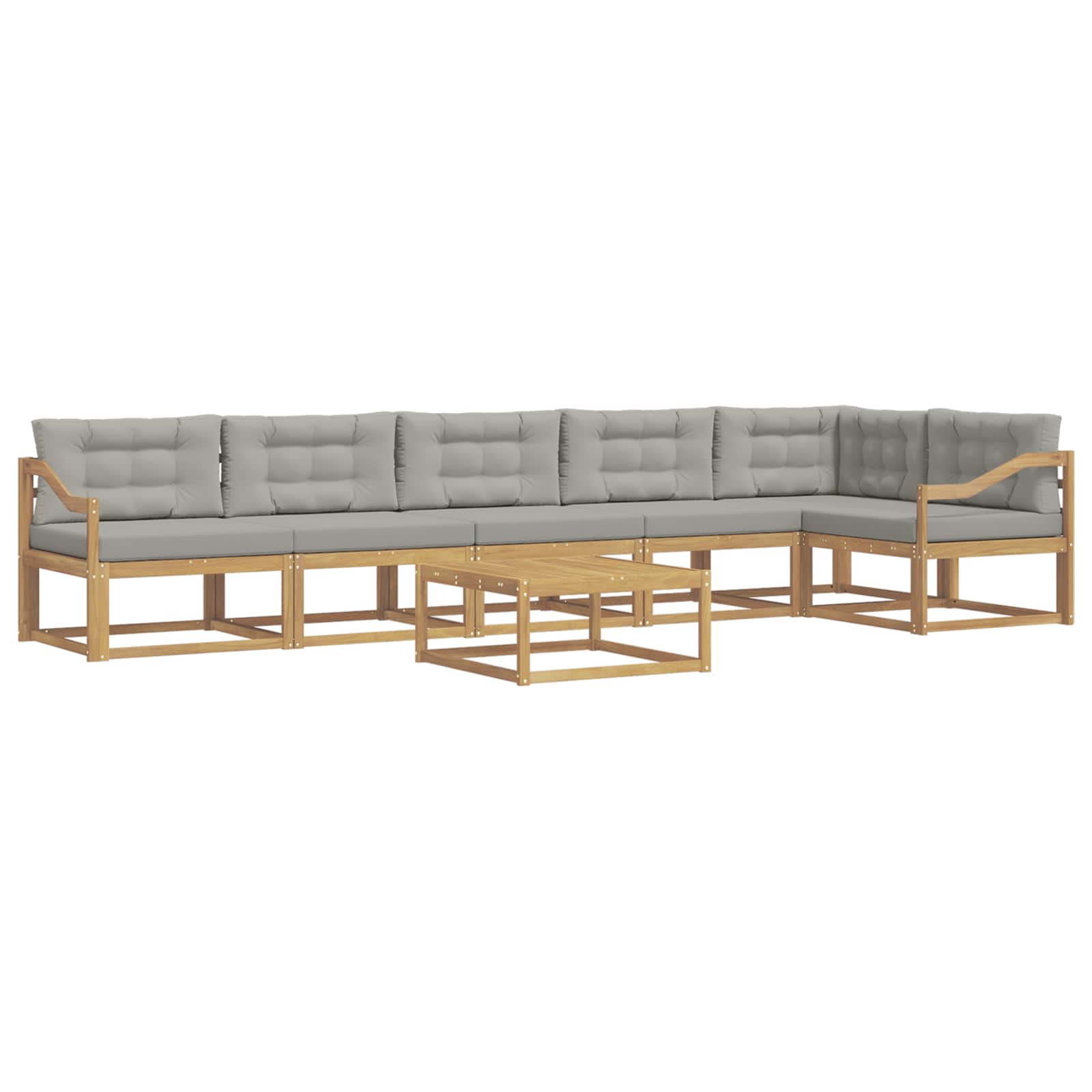 Set vanjskih sofa 7 kom. Bijela i svjetlosiva Poliester