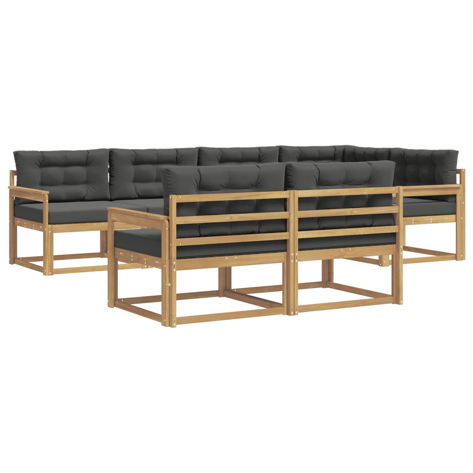 Set vanjskih sofa s jastukom 6 pcs Bijela i antracit Poliester