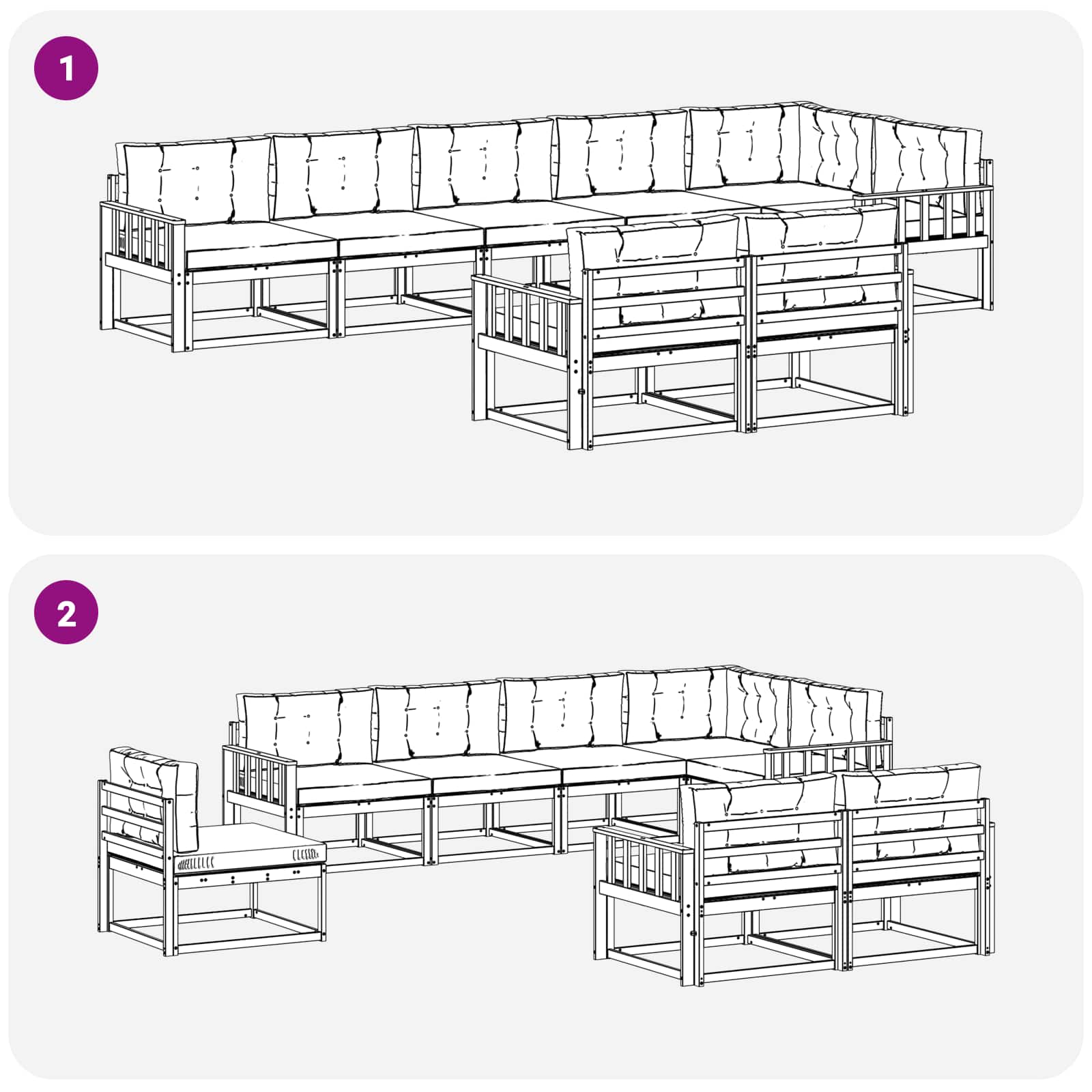 Set vanjskih sofa s jastukom 6 pcs Bijela i antracit Poliester