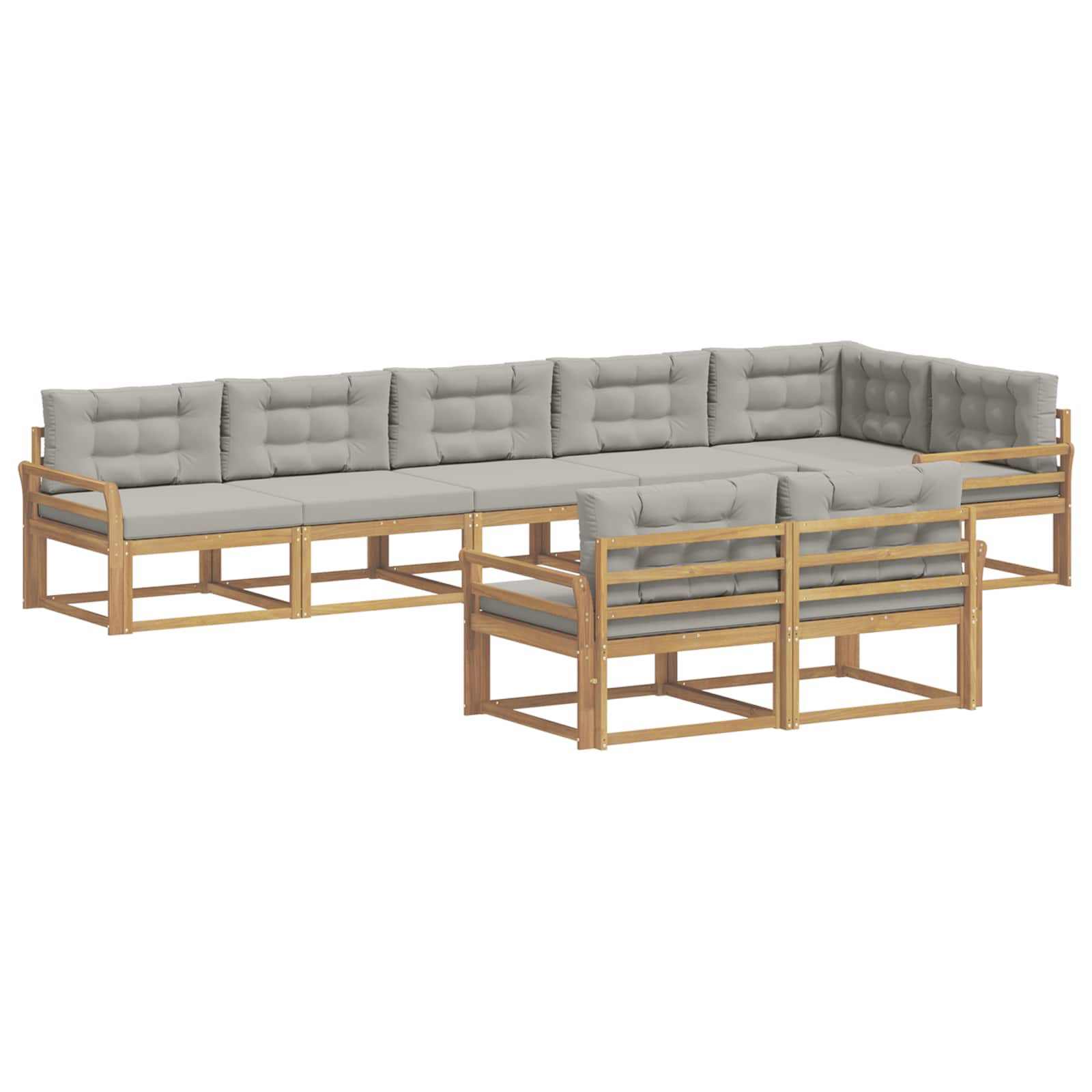 Set vanjskih sofa 6 pcs Bijela i svjetlosiva Poliester