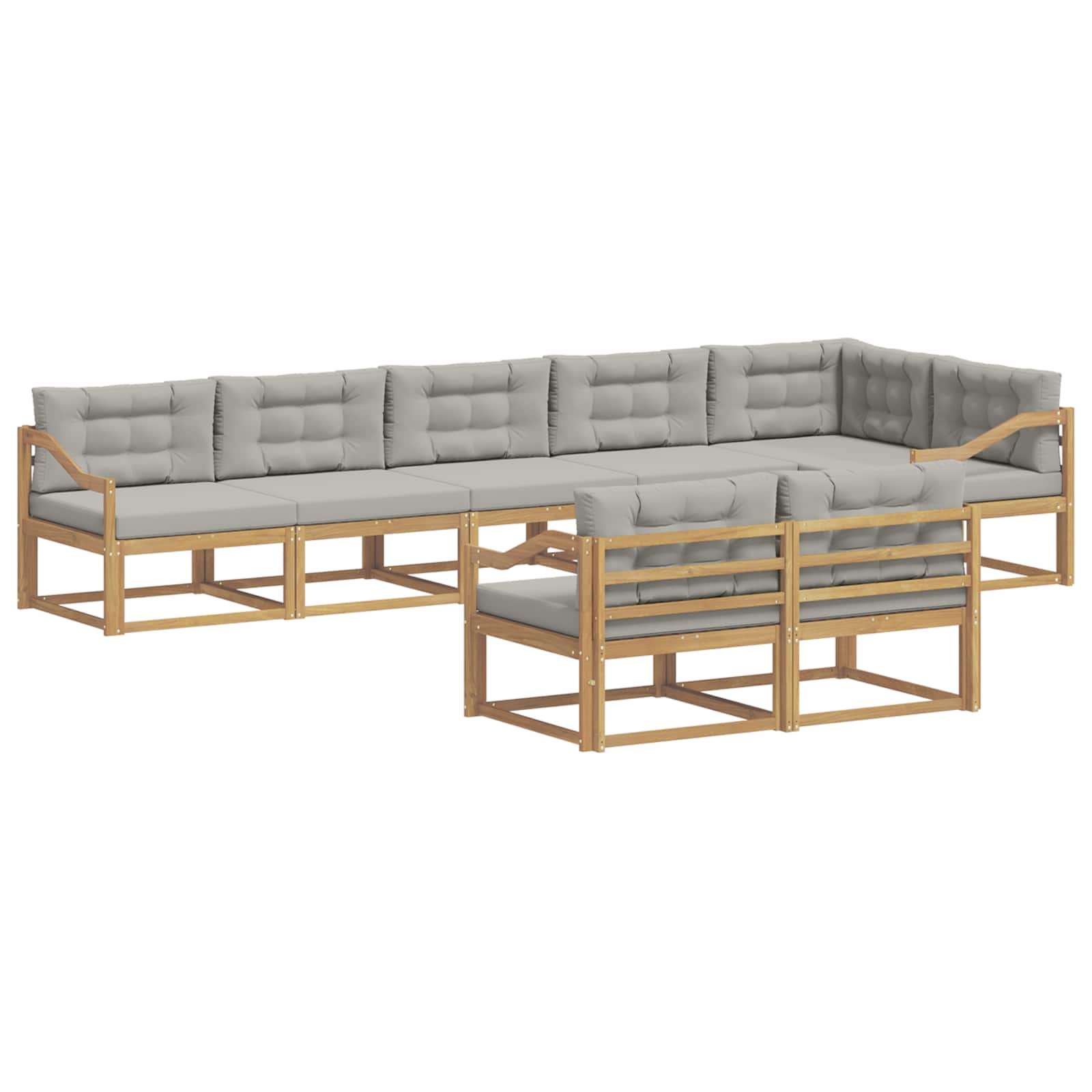 Set vanjskih sofa 6 pcs Bijela i svjetlosiva Poliester