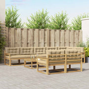 Set vanjskih sofa 9 kom. Bijela i bež Poliester