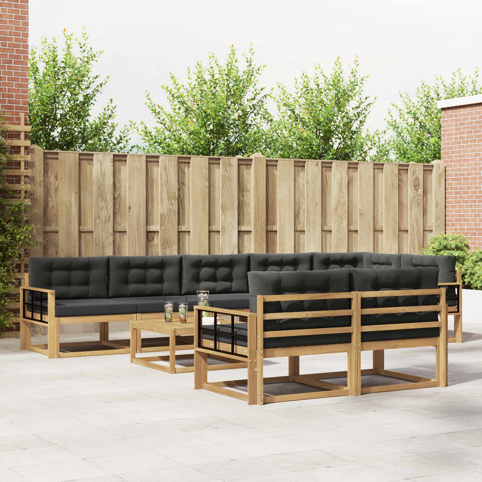 Set vanjskih sofa 9 pcs Bijela i antracit 79 x 79 x 37 cm