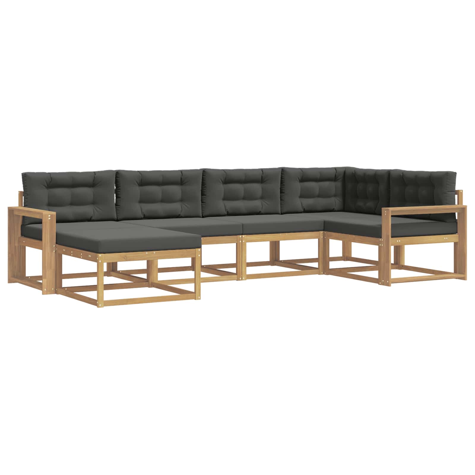 Set vanjskih sofa s jastukom 5 pcs Bijela i antracit Poliester