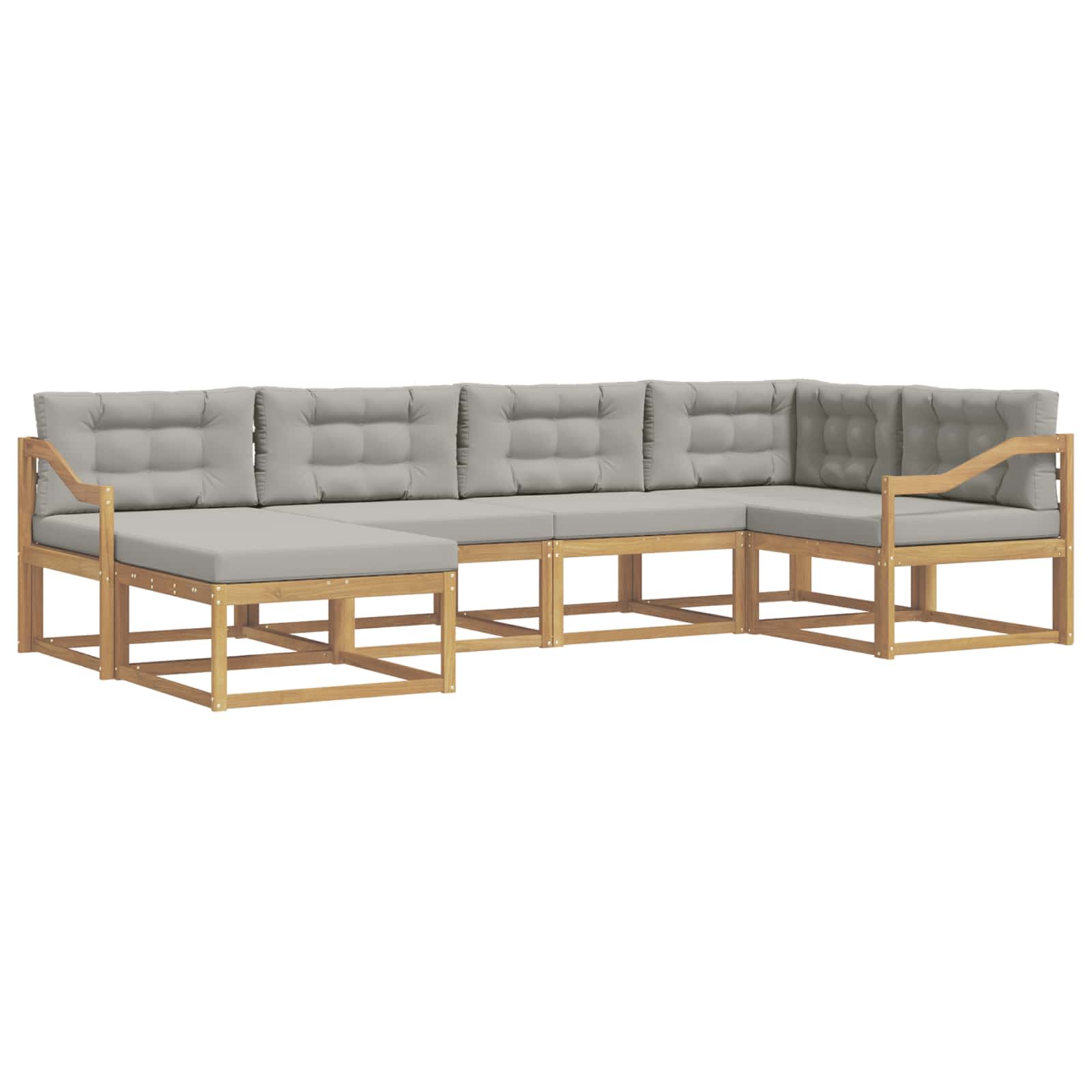 Set vanjskih sofa 5 pcs Bijela i svjetlosiva Poliester