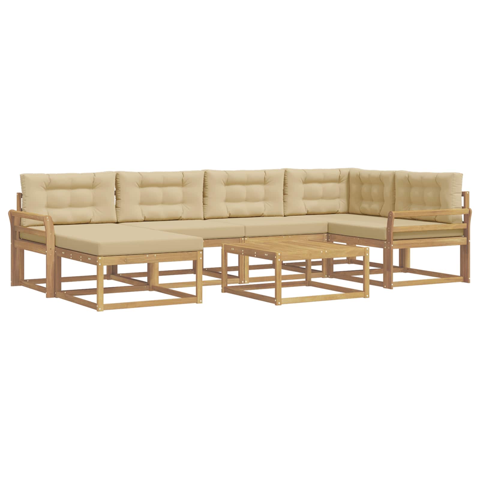 Set vanjskih sofa 7 pcs Bijela i bež