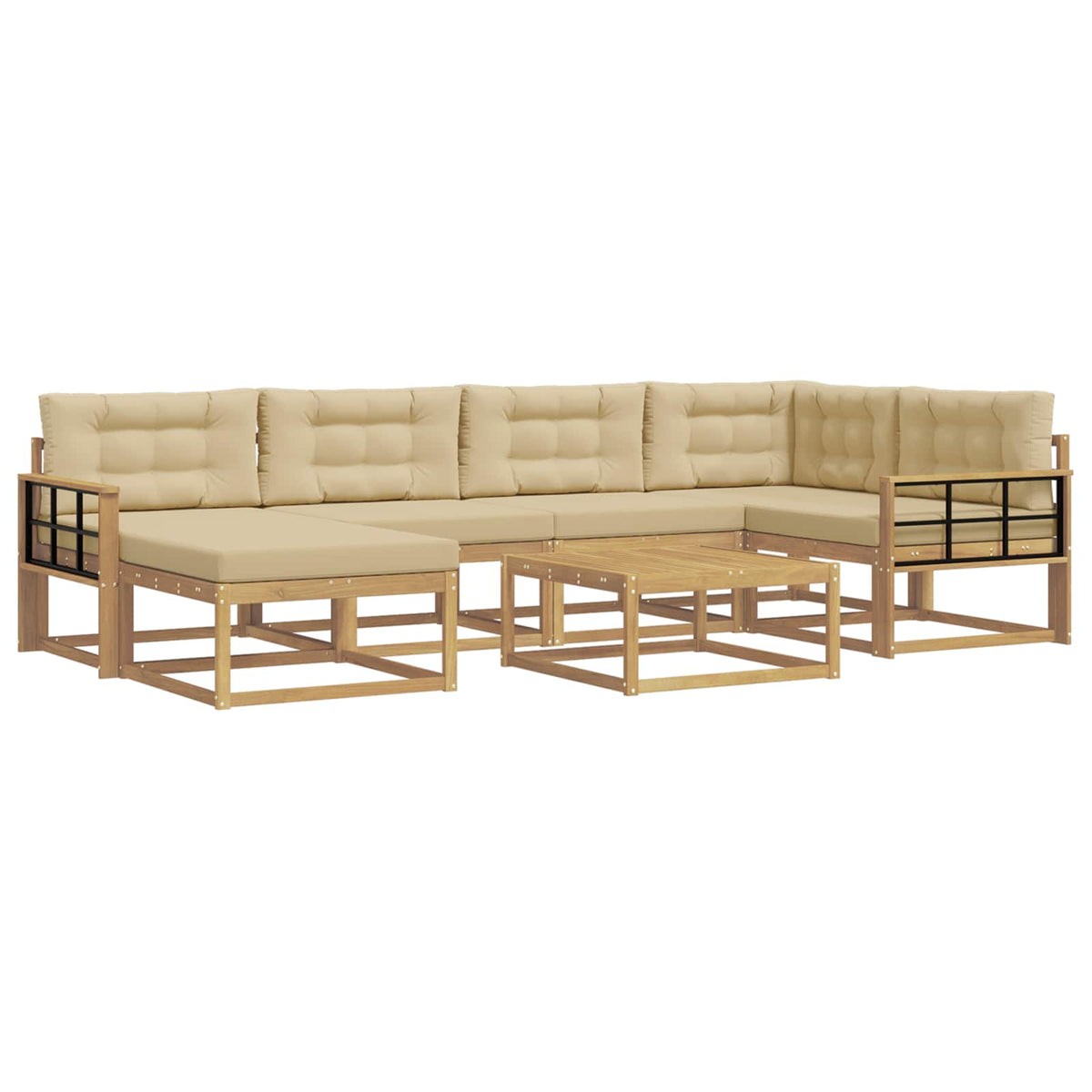 Set vanjskih sofa 7 kom. Bijela i bež