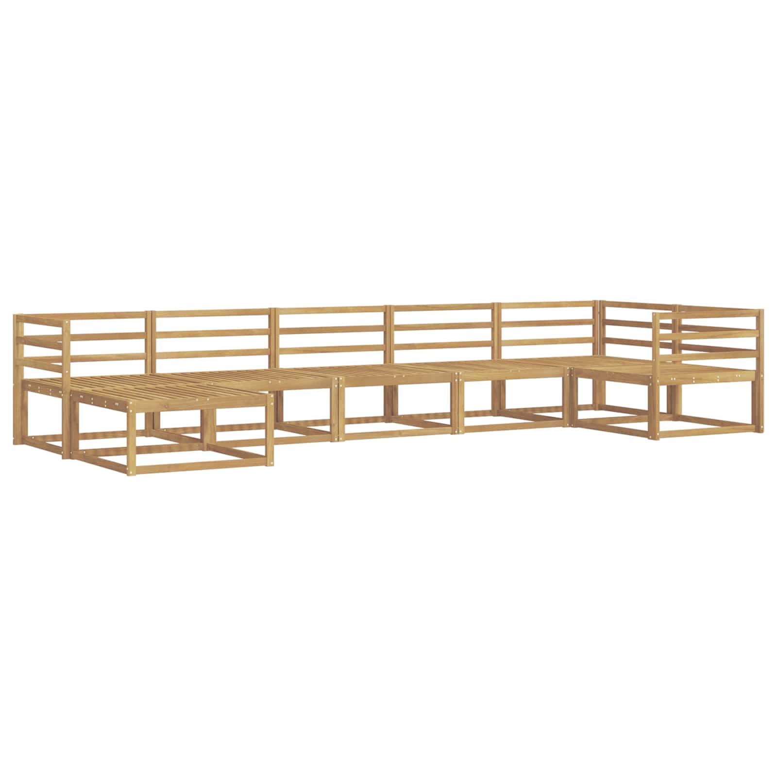 Set vanjskih sofa 7 pcs Bijela Čvrsto drvo akacije