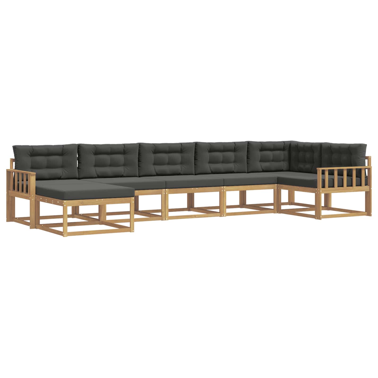 Set vanjskih sofa s jastukom 7 pcs Bijela i antracit