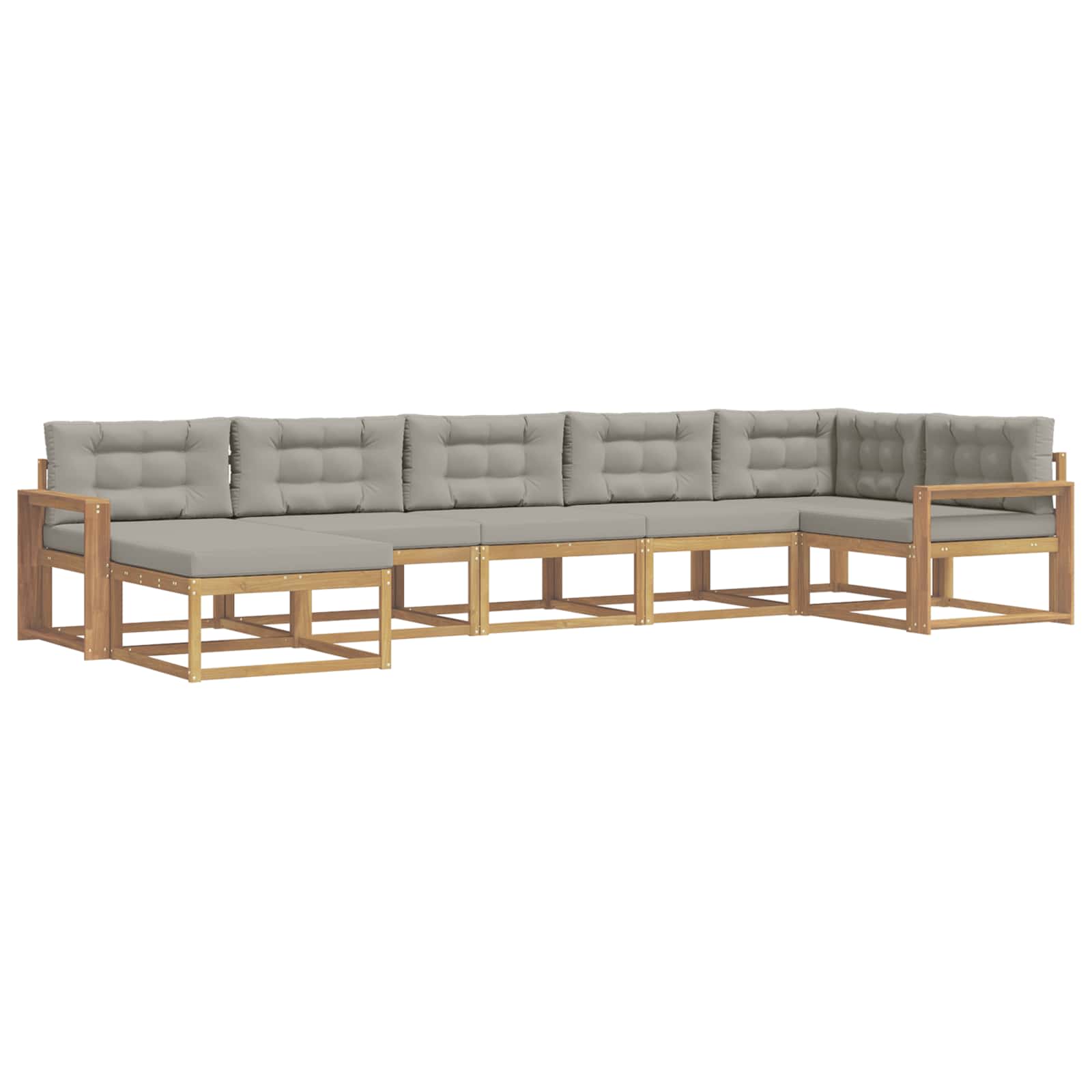 Set vanjskih sofa s jastukom 7 pcs Bijela i svjetlosiva