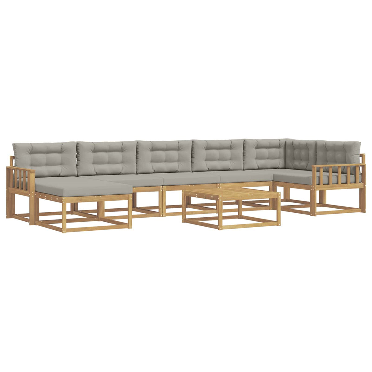 Set vanjskih sofa 8 kom. Bijela i svjetlosiva