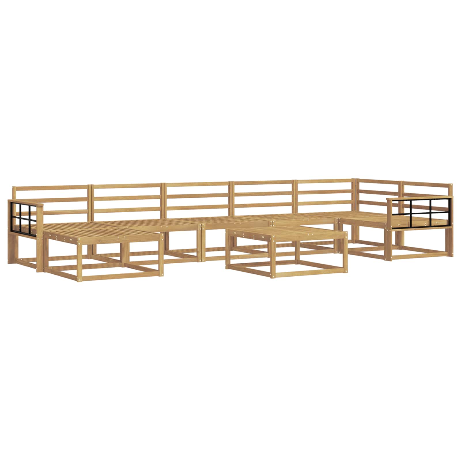 Set vanjskih sofa 8 pcs Bijela Čvrsto drvo akacije