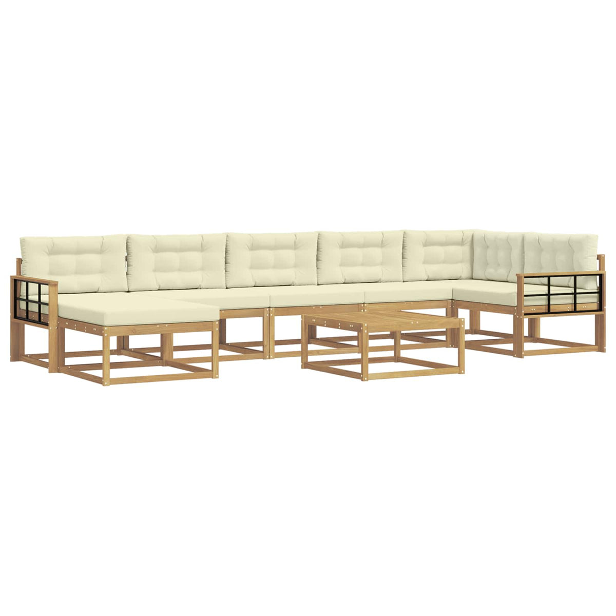 Set vanjskih sofa 8 kom. Bijela i krem