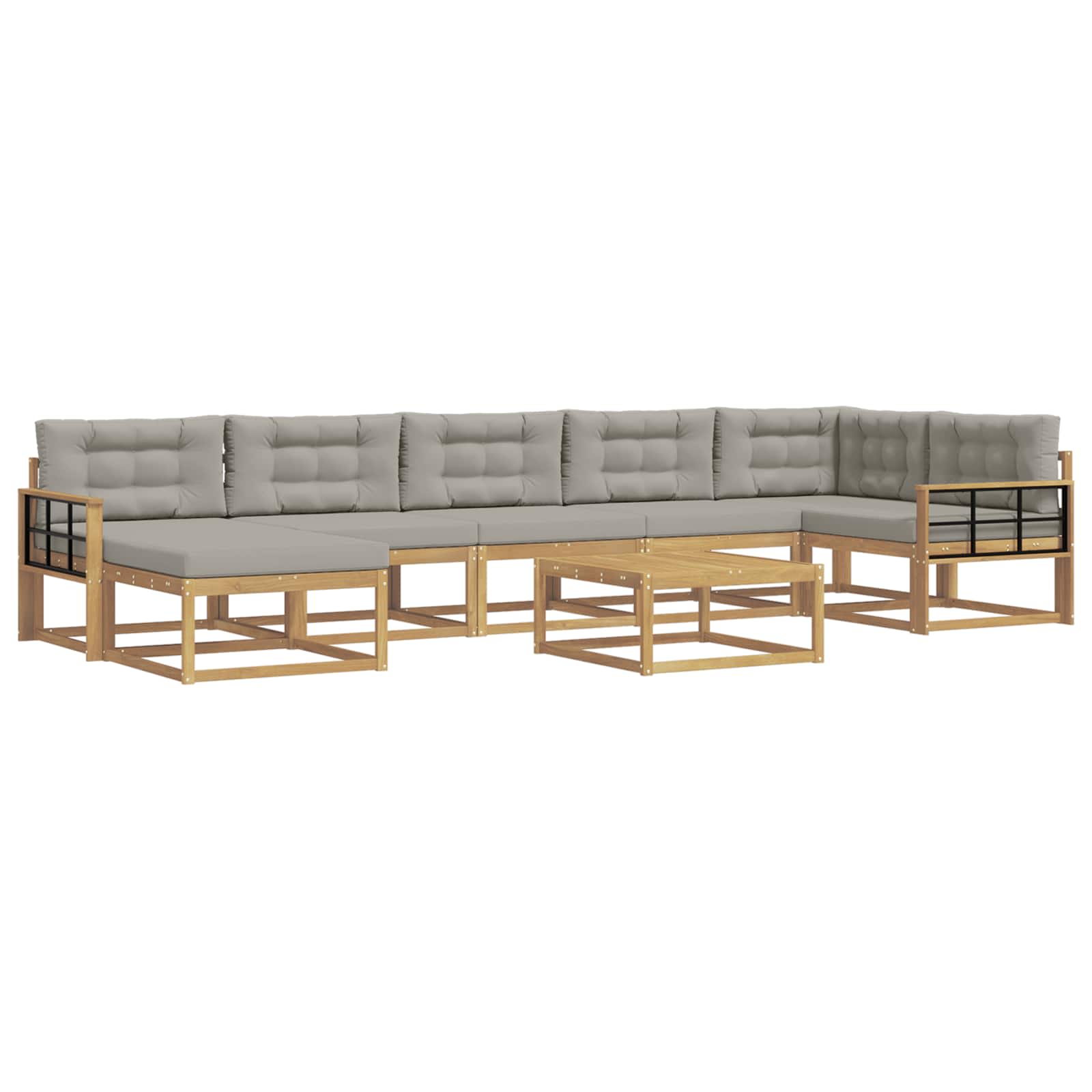 Set vanjskih sofa 8 pcs Bijela i svjetlosiva