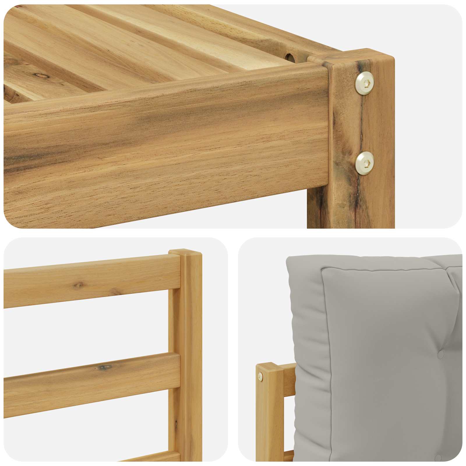 Set vanjskih sofa s jastukom 6 pcs Bijela i svjetlosiva